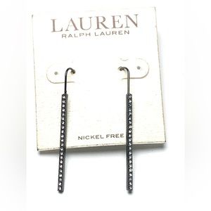 Ralph Lauren dark rhinestone dangle earrings